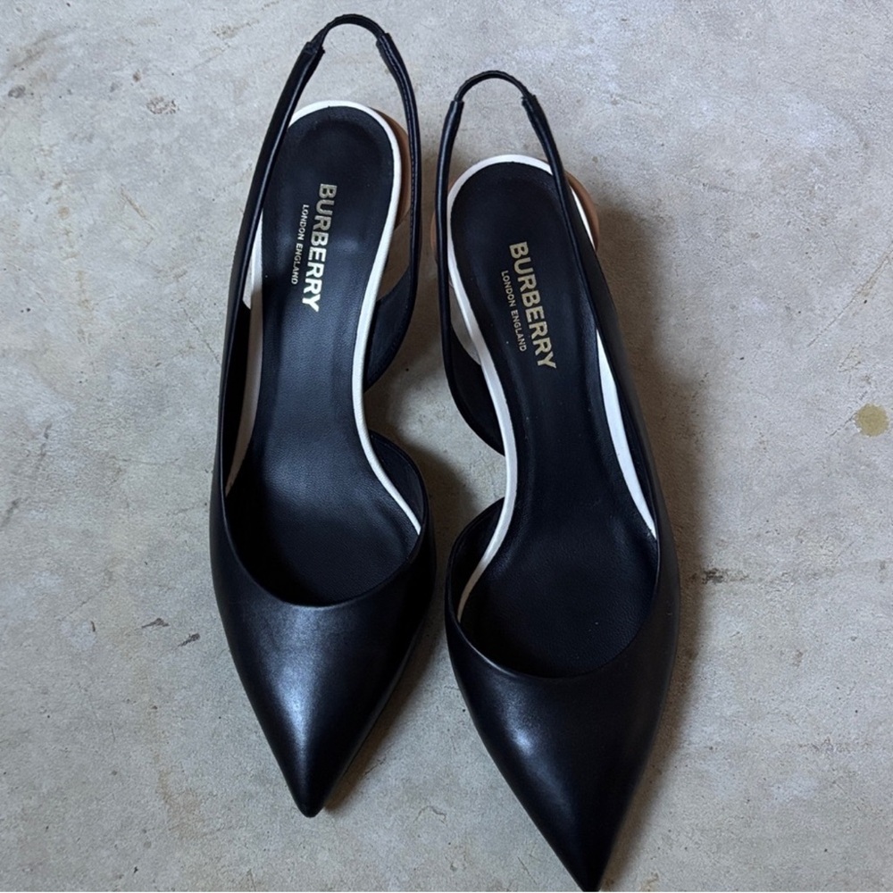 Burberry Black Slingback Heels - Picture 3 of 7